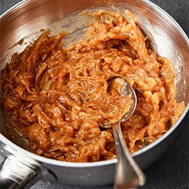 Geroosterde uien puree met steranijs